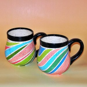17 - 2 Swirl Coffee Mugs 14oz. Set