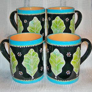 30 - 4 Leafy Large Mugs 16oz. Set